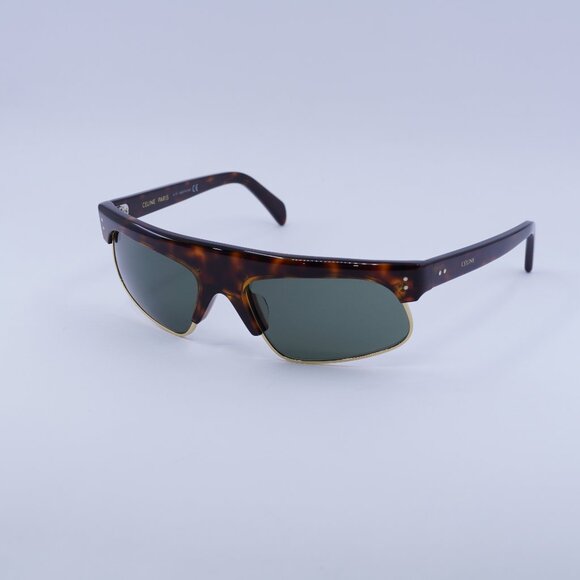 🕶️ New Celine CL40107U 52N Sunglasses - Dark Havana Frame, Green Lenses